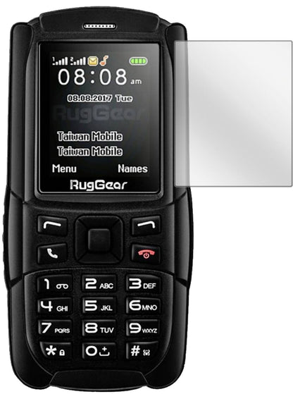 RuggearRG129 (2018) mit aufgebrachter dipos Displayschutzfolie, glasklare Darstellung ohne Einschränkungen
