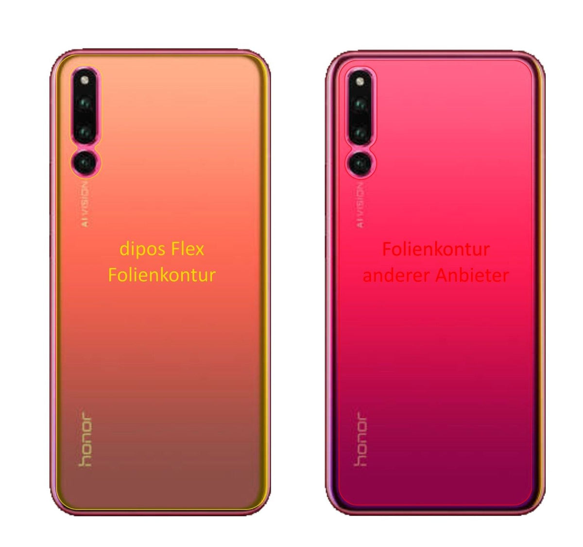 3x 3D Full Cover Schutzfolie für Honor Magic 2 Rückseite