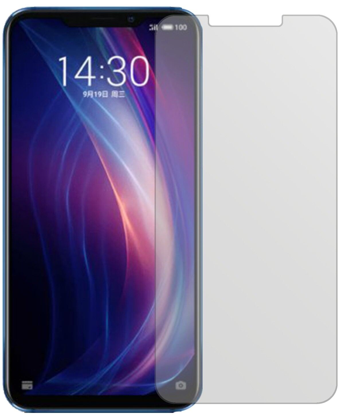 MeizuX8 mit aufgebrachter dipos Displayschutzfolie, die lästige Fingerabdrücke minimiert