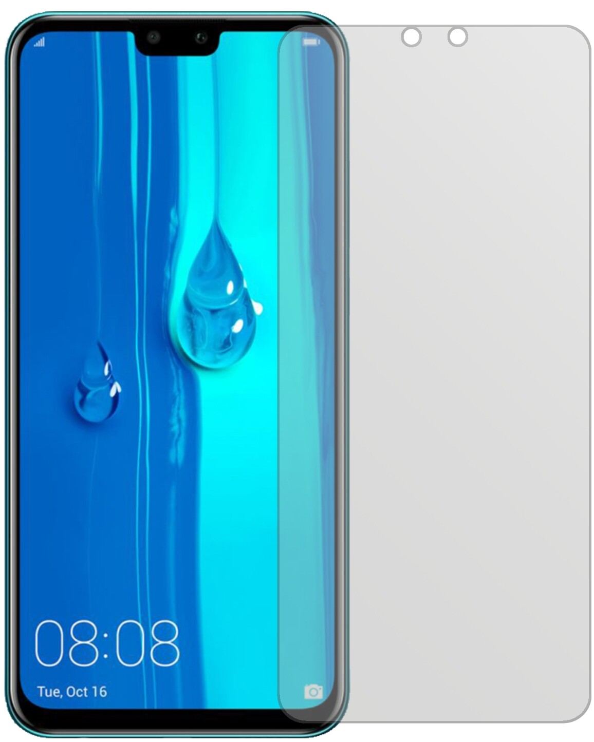 HuaweiEnjoy 9 Plus mit aufgebrachter dipos Displayschutzfolie, die lästige Fingerabdrücke minimiert
