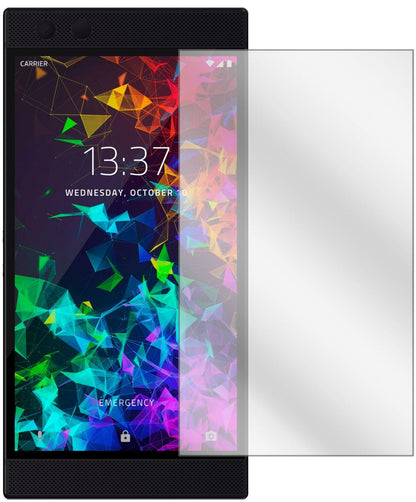 RazerPhone 2 mit aufgebrachter dipos Displayschutzfolie, glasklare Darstellung ohne Einschränkungen