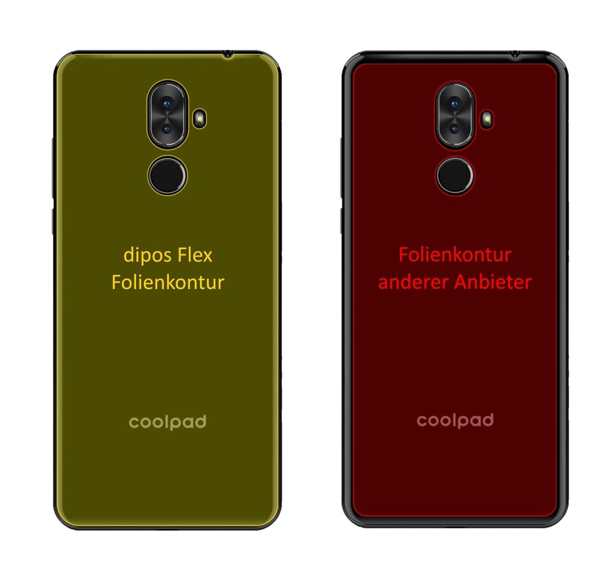 3x 3D Full Cover Schutzfolie für Coolpad Note 8 Rückseite