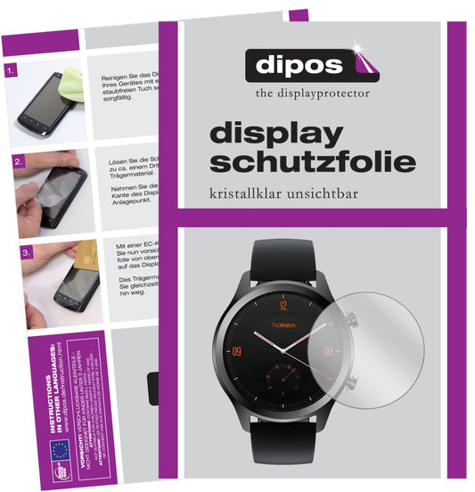 6x Schutzfolie klar für TicWatch C2 Smartwatch Display-Schutzfolie