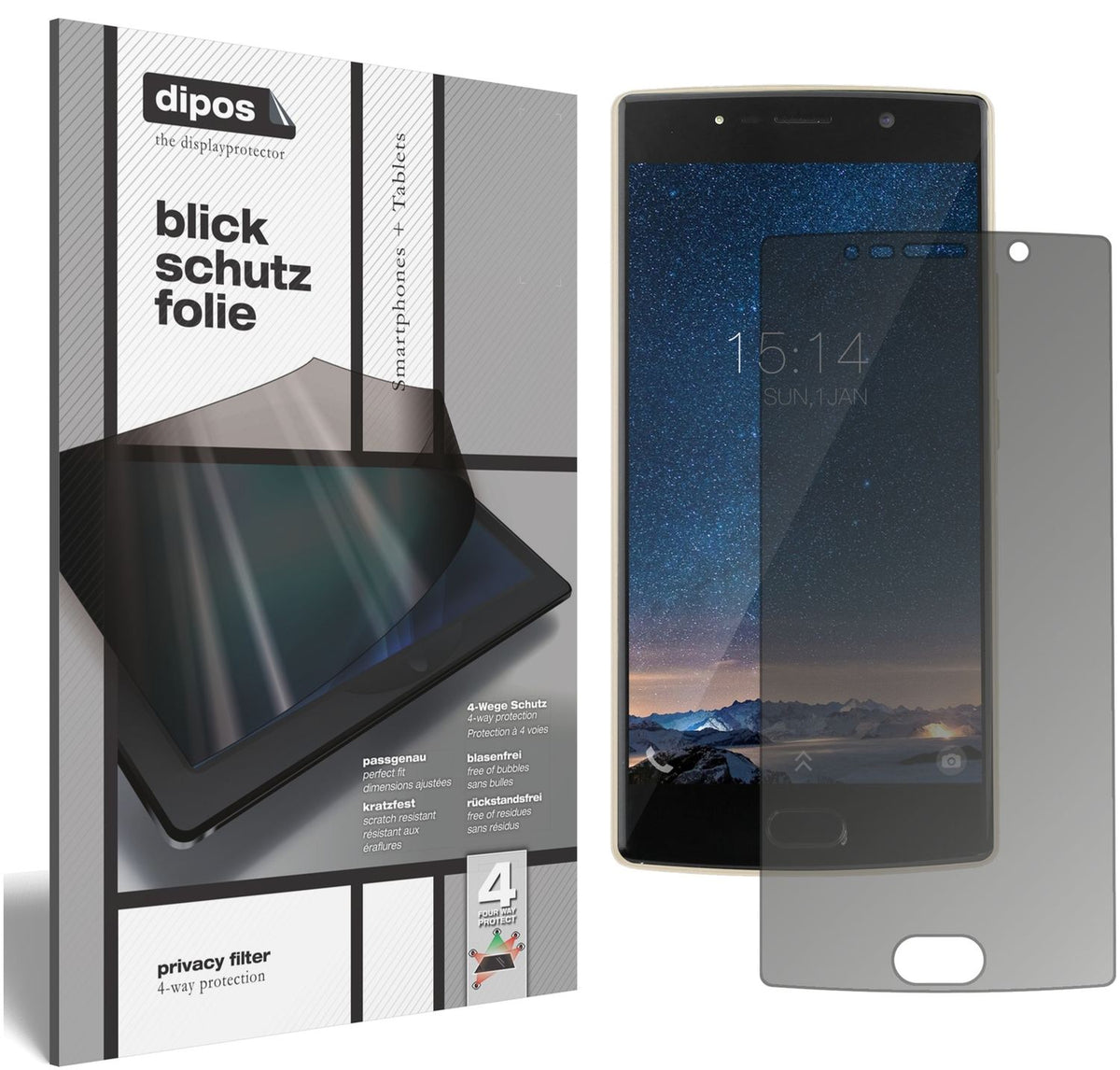 Blickschutzfolie für Doogee BL7000 matt Schutzfolie Privacy
