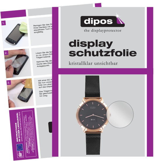Klare Displayschutzfolie von dipos passend für Cleo XW Connect, präziser Zuschnitt und blasenfrei montiert