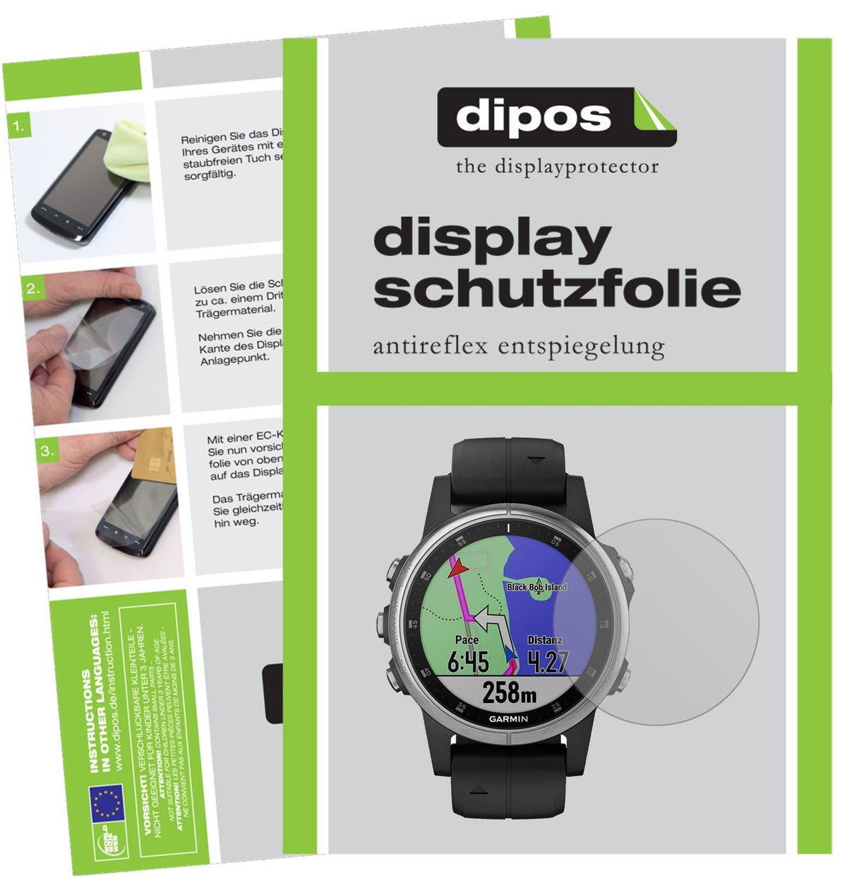 2x Schutzfolie matt für Garmin fenix 5s Plus (42mm) Display-Schutzfolie