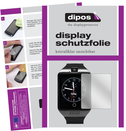 Klare Displayschutzfolie von dipos passend für Tagobee TB02 Smartwatch, präziser Zuschnitt und blasenfrei montiert