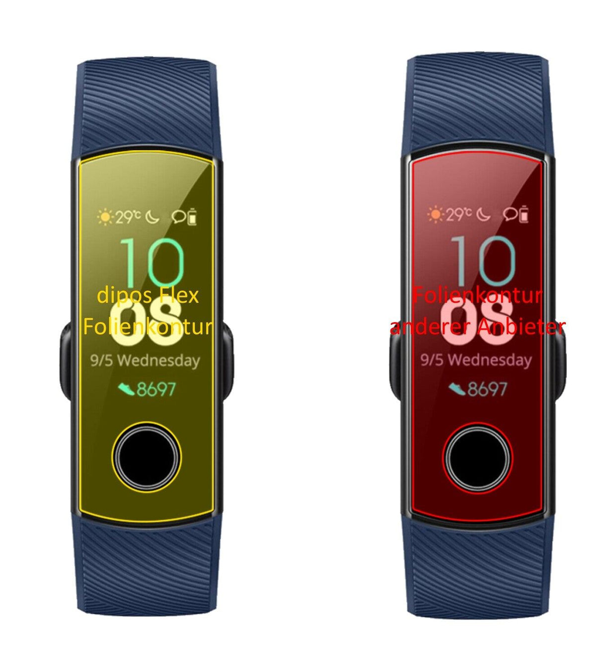 3x 3D Full Cover Schutzfolie für Honor Band 4