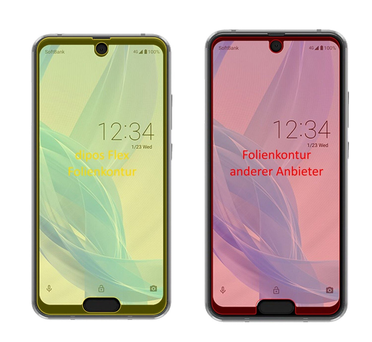 3x 3D Full Cover Schutzfolie für Sharp Aquos R2 Compact