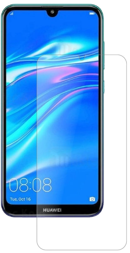 HuaweiY7 Pro (2019) mit aufgebrachter dipos Panzerfolie, die lästige Fingerabdrücke minimiert