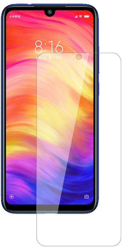 XiaomiRedmi Note 7 Pro mit aufgebrachter dipos Flex Schutzfolie, glasklare Darstellung ohne Einschränkungen