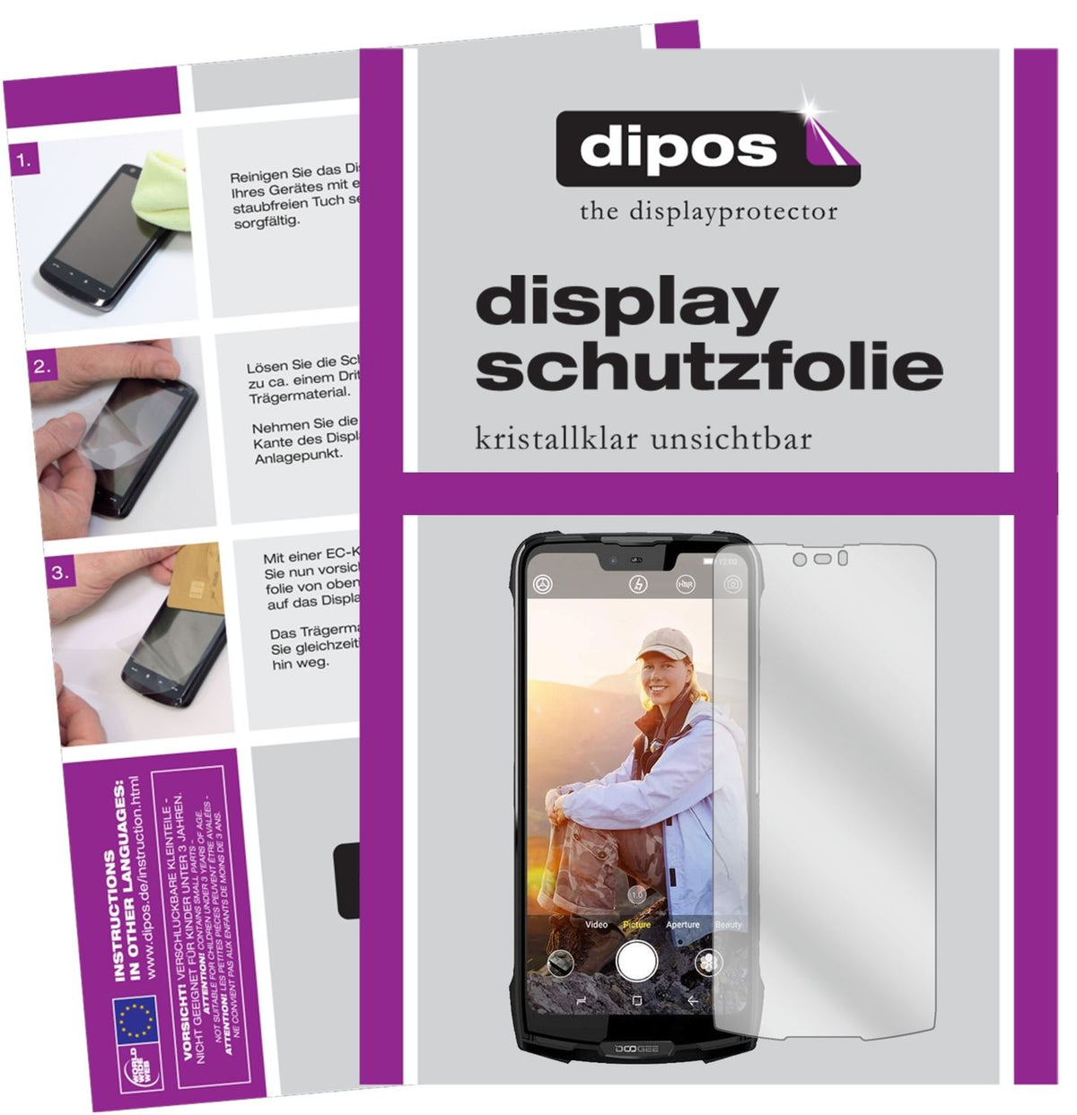 6x Schutzfolie klar für Doogee S90 Display-Schutzfolie