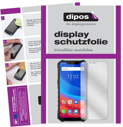 Klare Displayschutzfolie von dipos passend für Ulefone Armor 6E, präziser Zuschnitt und blasenfrei montiert
