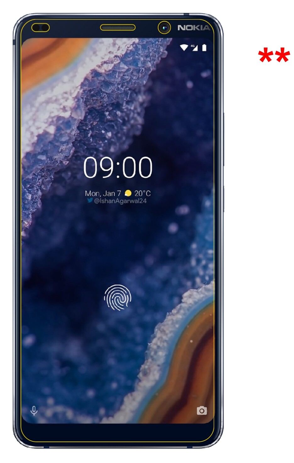 Privatsphäre-Schutz durch Sichtschutz-Folie passend zugeschnitten für Nokia 9 PureView