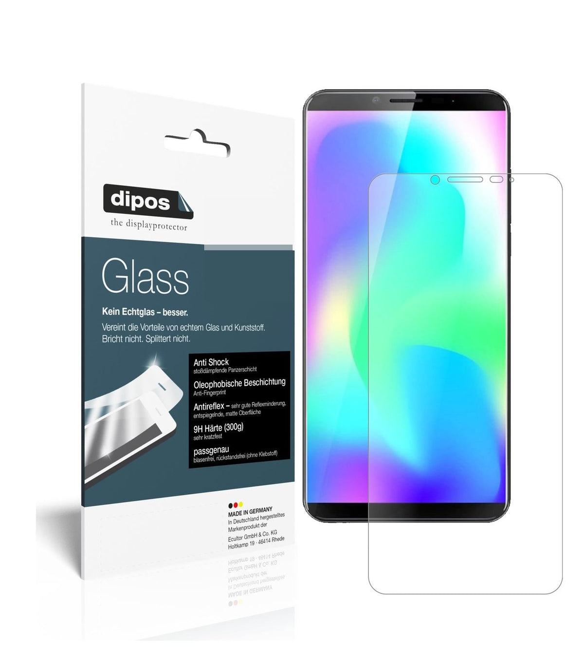 Matte Displayschutzfolie von dipos passend für Cubot X19, 9H kratzfest und blasenfrei montiert