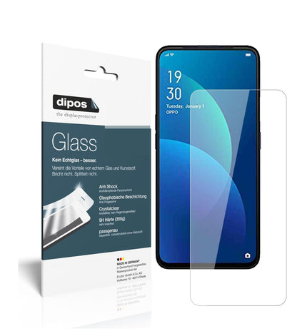 Klare Displayschutzfolie von dipos passend für Oppo F11 Pro, 9H kratzfest und blasenfrei montiert