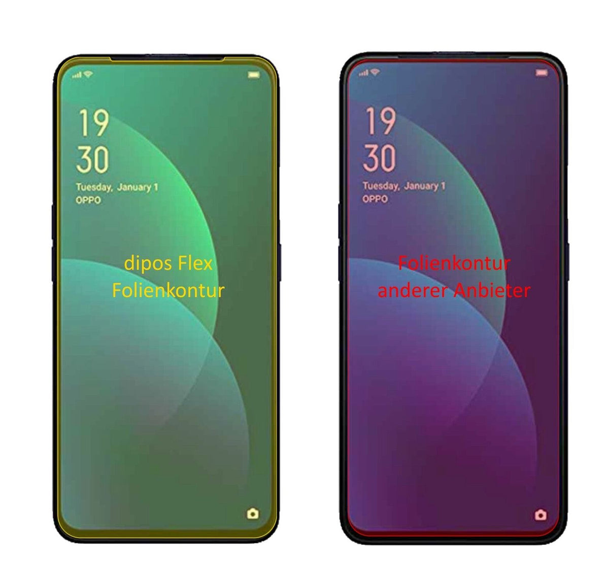 3x 3D Full Cover Schutzfolie für Oppo F11