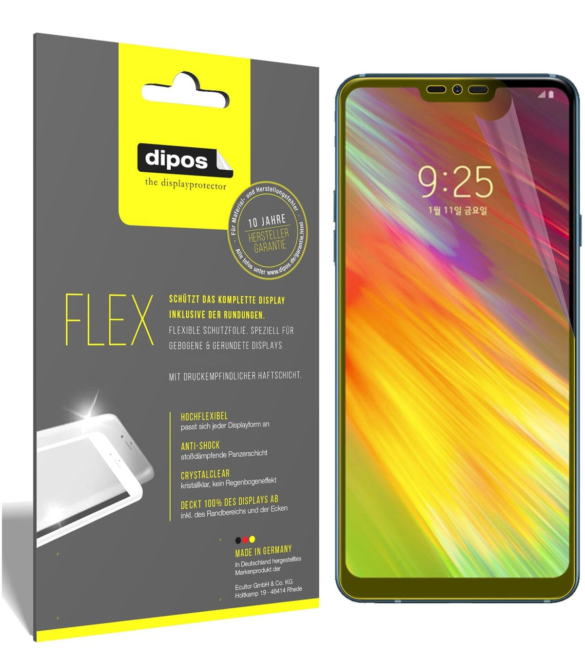 3x 3D Full Cover Schutzfolie für LG Q9