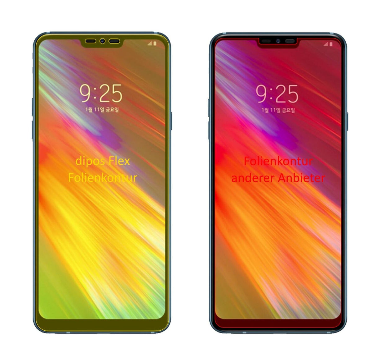 3x 3D Full Cover Schutzfolie für LG Q9