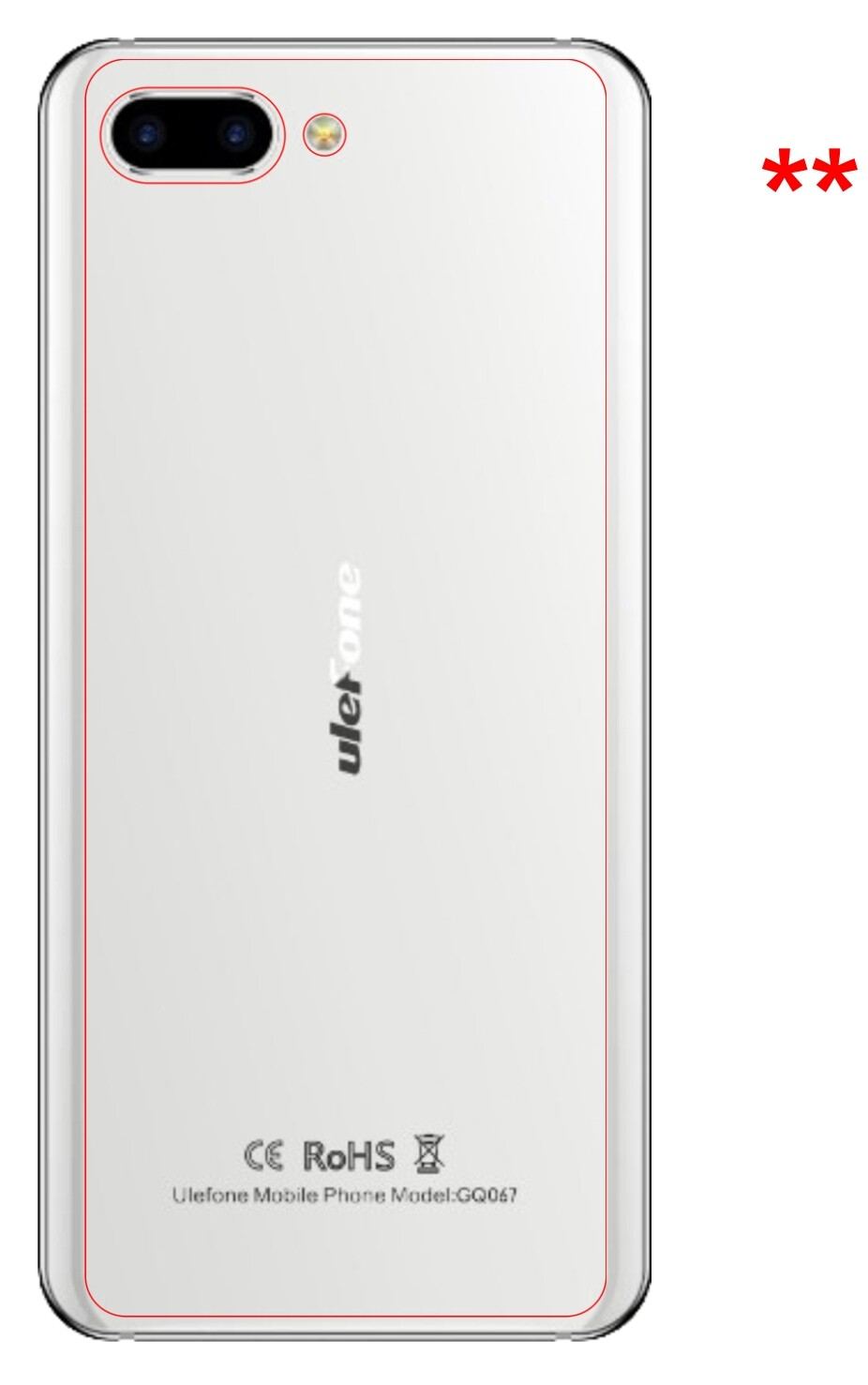 dipos Displayschutz für Ulefone T2 Pro Rückseite, mattierte Oberfläche, robuste Festigkeit und perfekte Passform