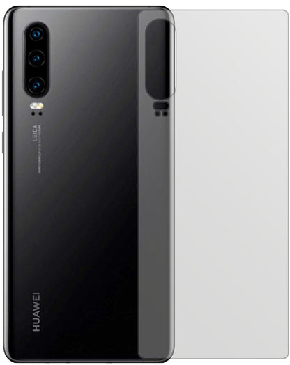 HuaweiP30 Rückseite mit aufgebrachter dipos Displayschutzfolie, die lästige Fingerabdrücke minimiert