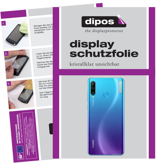 Klare Displayschutzfolie von dipos passend für Huawei P30 Lite Kameralinse, präziser Zuschnitt und blasenfrei montiert