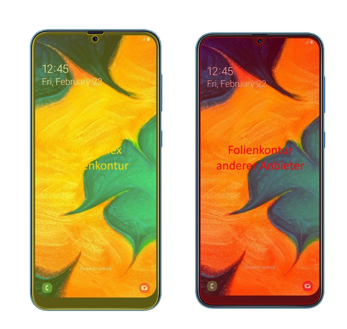 3x 3D Full Cover Schutzfolie für Samsung Galaxy A30