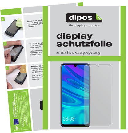 Matte Displayschutzfolie von dipos passend für Huawei P Smart Plus (2019), präziser Zuschnitt und blasenfrei montiert