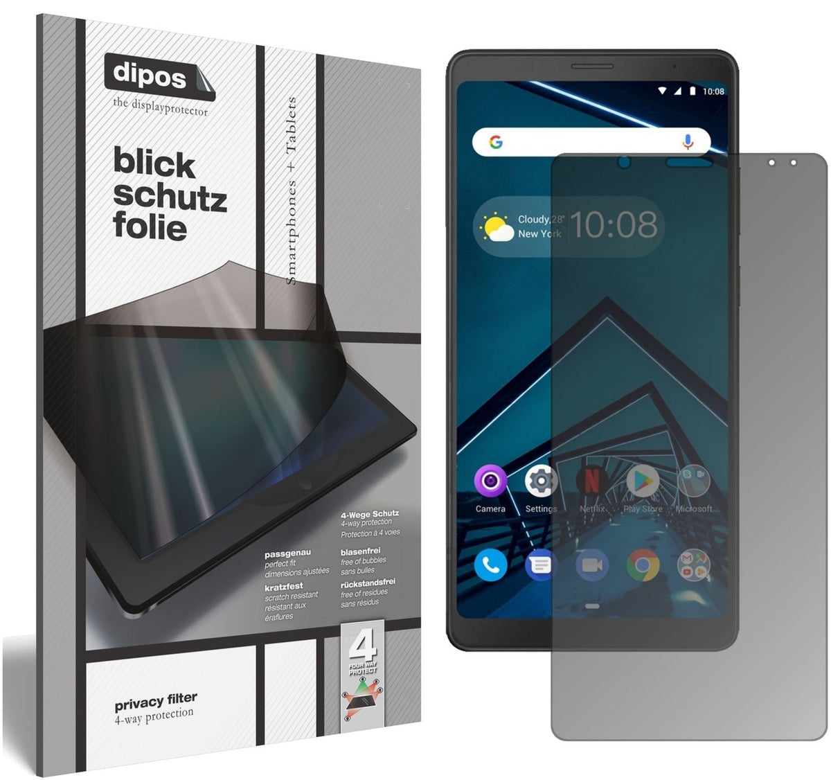 Blickschutzfolie für Lenovo Tab V7 matt Schutzfolie Privacy