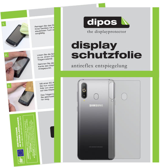 Matte Displayschutzfolie von dipos passend für Samsung Galaxy A9 Pro (2019) Rückseite, präziser Zuschnitt und blasenfrei montiert