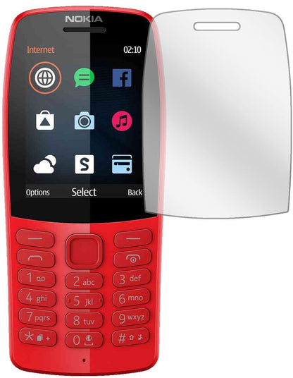 Nokia210 mit aufgebrachter dipos Displayschutzfolie, glasklare Darstellung ohne Einschränkungen