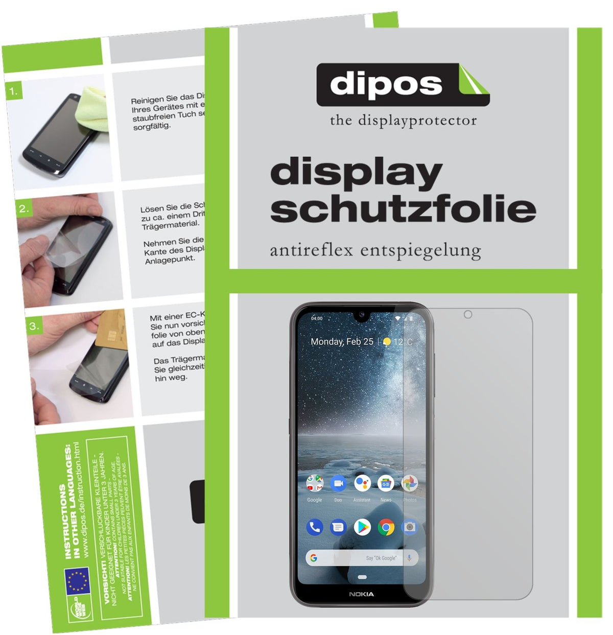 Matte Displayschutzfolie von dipos passend für Nokia 46057, präziser Zuschnitt und blasenfrei montiert
