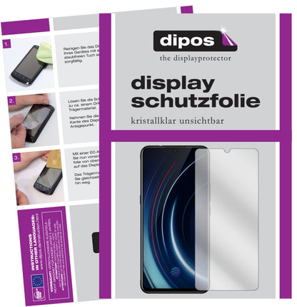 Klare Displayschutzfolie von dipos passend für Vivo IQOO, präziser Zuschnitt und blasenfrei montiert