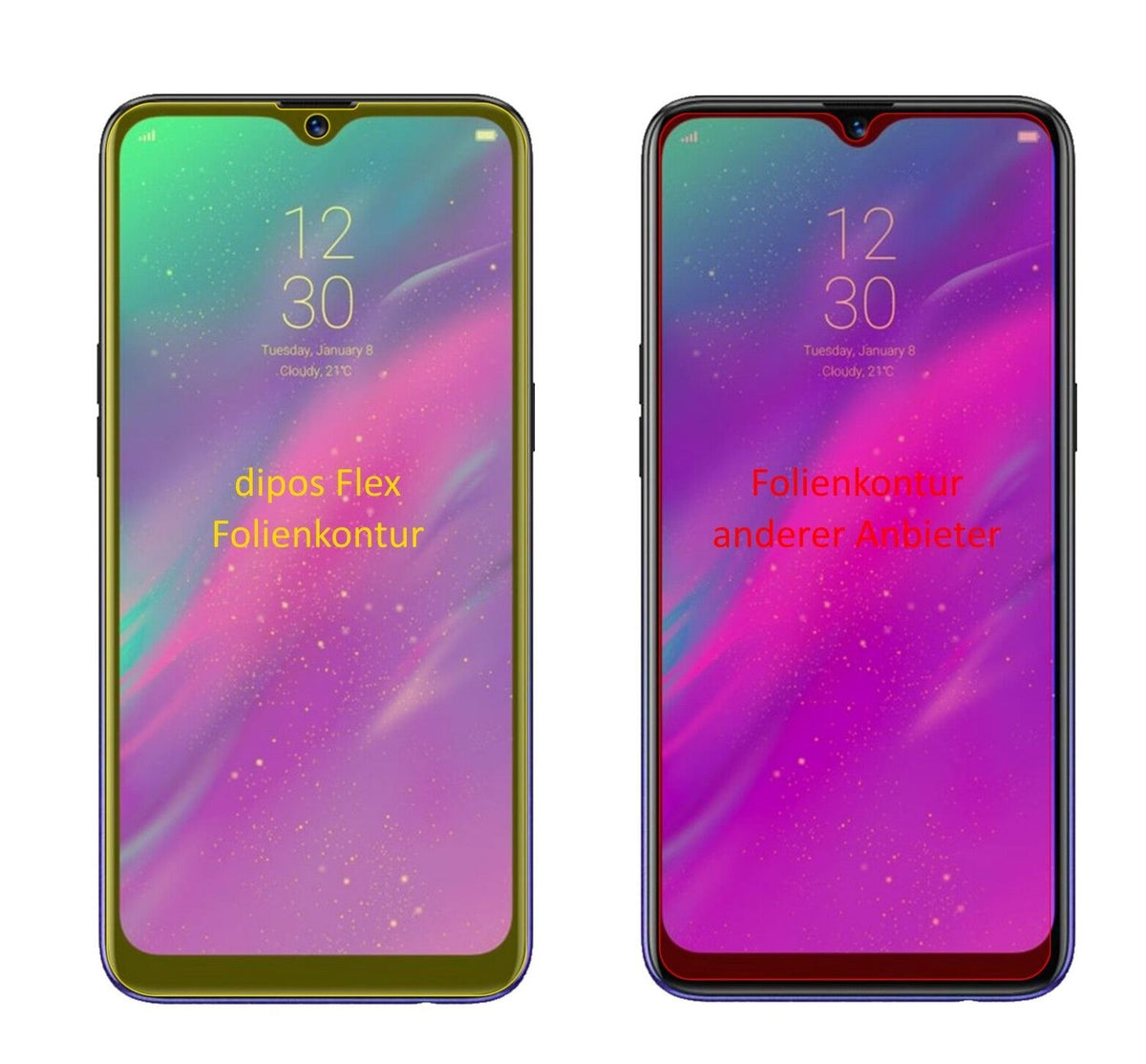 3x 3D Full Cover Schutzfolie für Oppo Realme 3