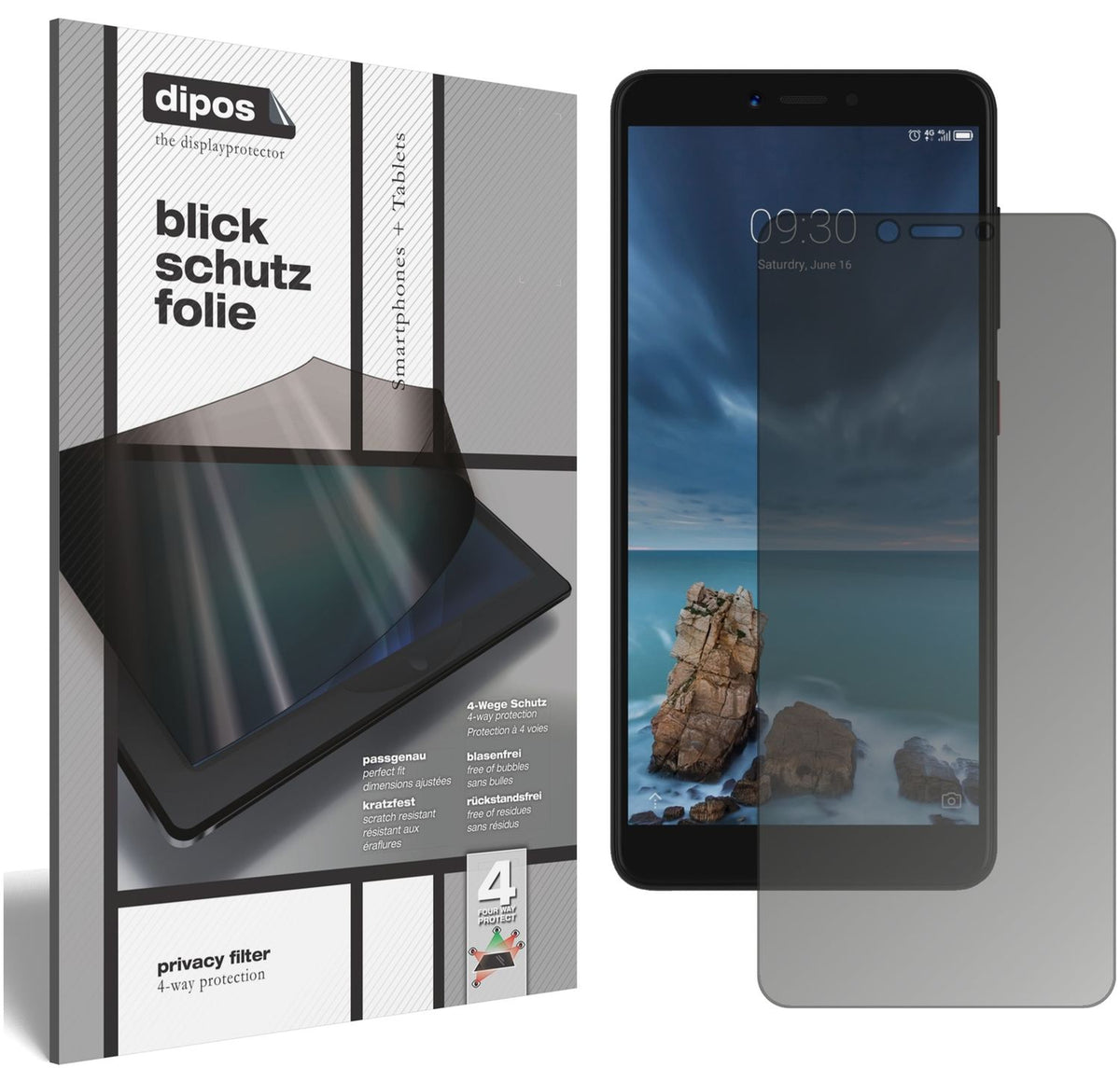 Blickschutzfolie für ZTE Blade A7 Vita matt Schutzfolie Privacy