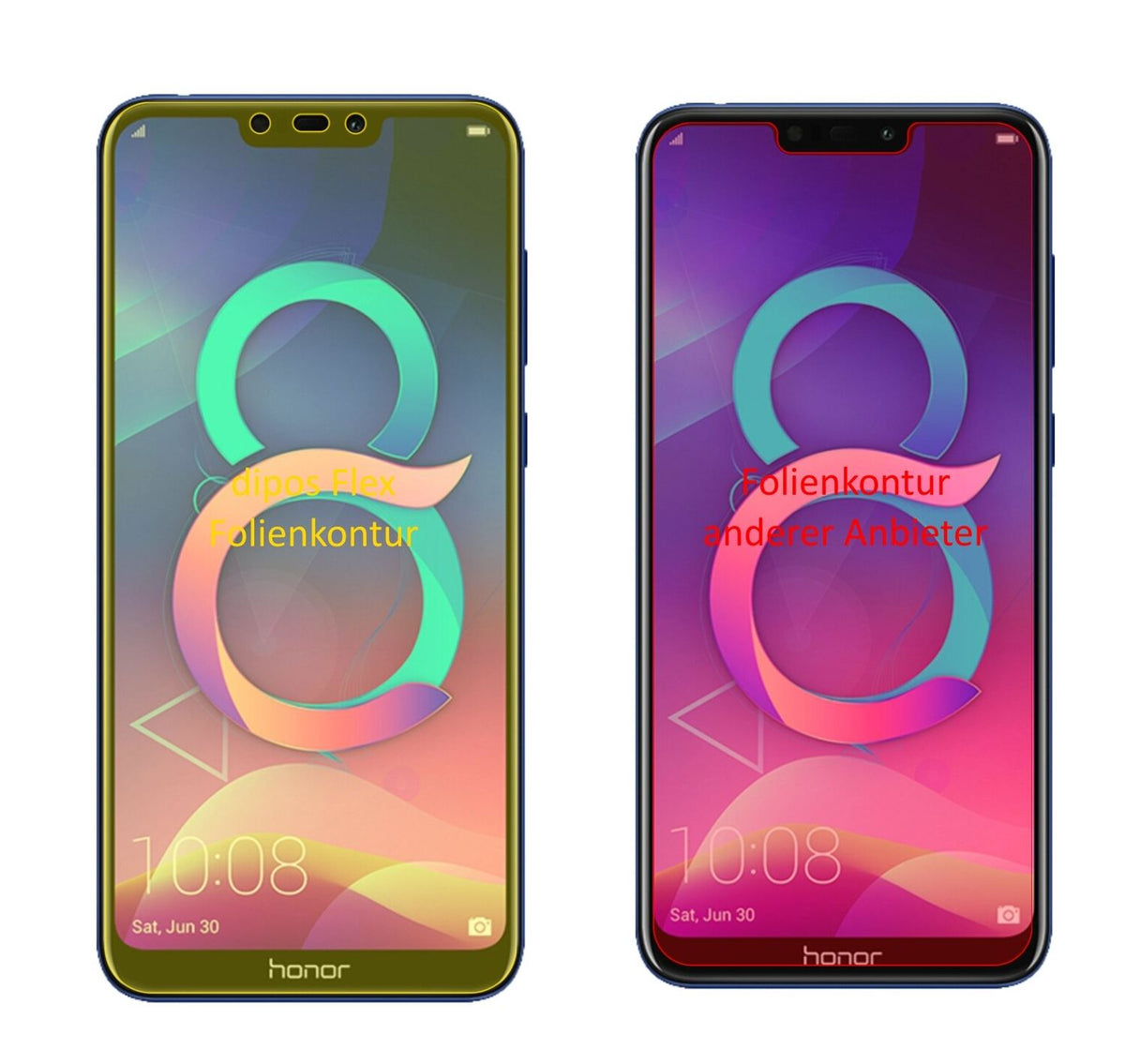 3x 3D Full Cover Schutzfolie für Honor 8C