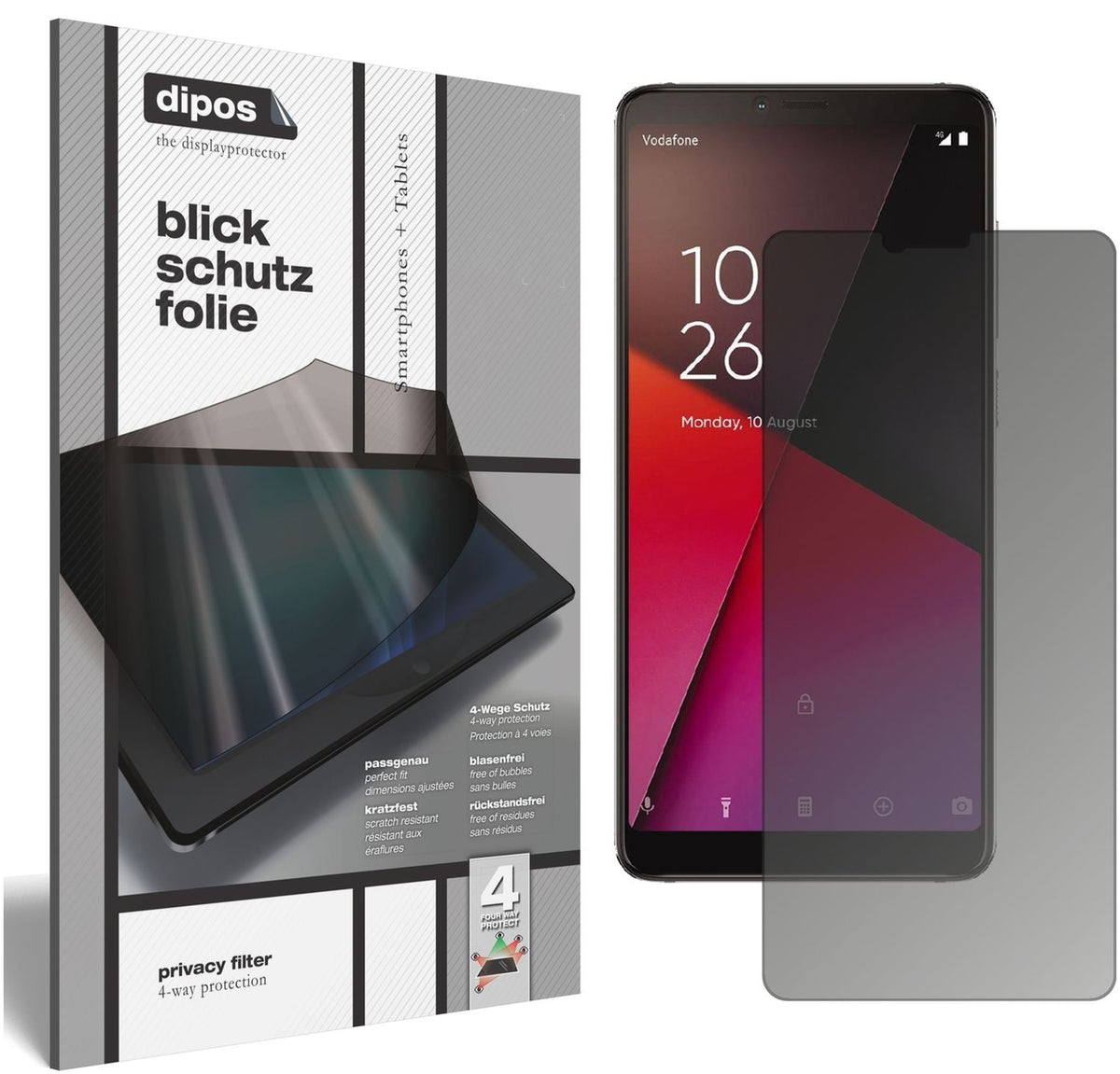 Blickschutzfolie für Vodafone Smart X9 matt Schutzfolie Privacy