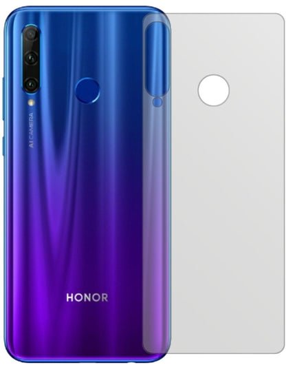 Honor20i Rückseite mit aufgebrachter dipos Displayschutzfolie, die lästige Fingerabdrücke minimiert
