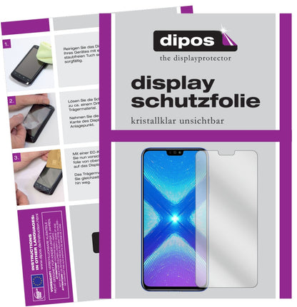Klare Displayschutzfolie von dipos passend für Honor View 10 Lite, präziser Zuschnitt und blasenfrei montiert