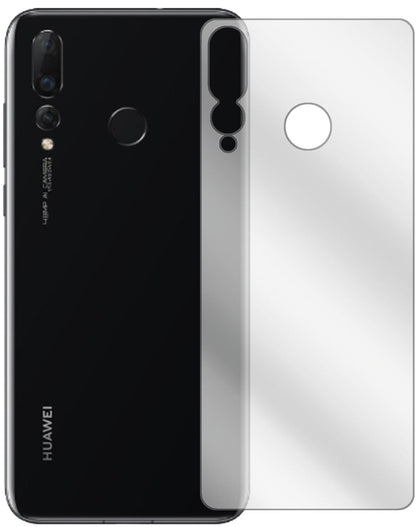 HuaweiNova 4 Rückseite mit aufgebrachter dipos Displayschutzfolie, glasklare Darstellung ohne Einschränkungen