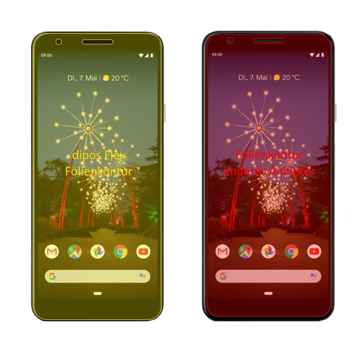 3x 3D Full Cover Schutzfolie für Google Pixel 3a