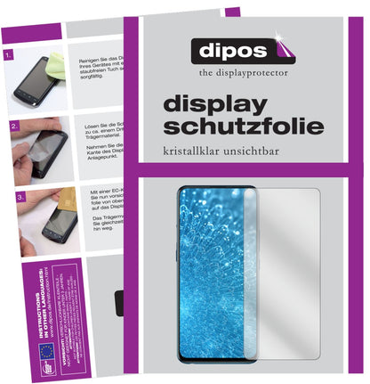 Klare Displayschutzfolie von dipos passend für Vivo V15, präziser Zuschnitt und blasenfrei montiert