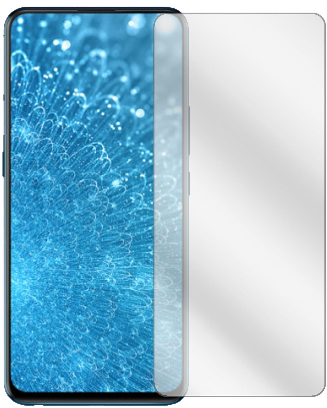 VivoV15 mit aufgebrachter dipos Displayschutzfolie, glasklare Darstellung ohne Einschränkungen