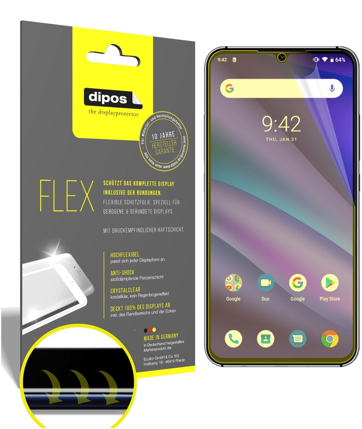 3x 3D Full Cover Schutzfolie für Umidigi A5 Pro