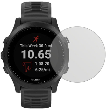 GarminForerunner 245 mit aufgebrachter dipos Displayschutzfolie, die lästige Fingerabdrücke minimiert