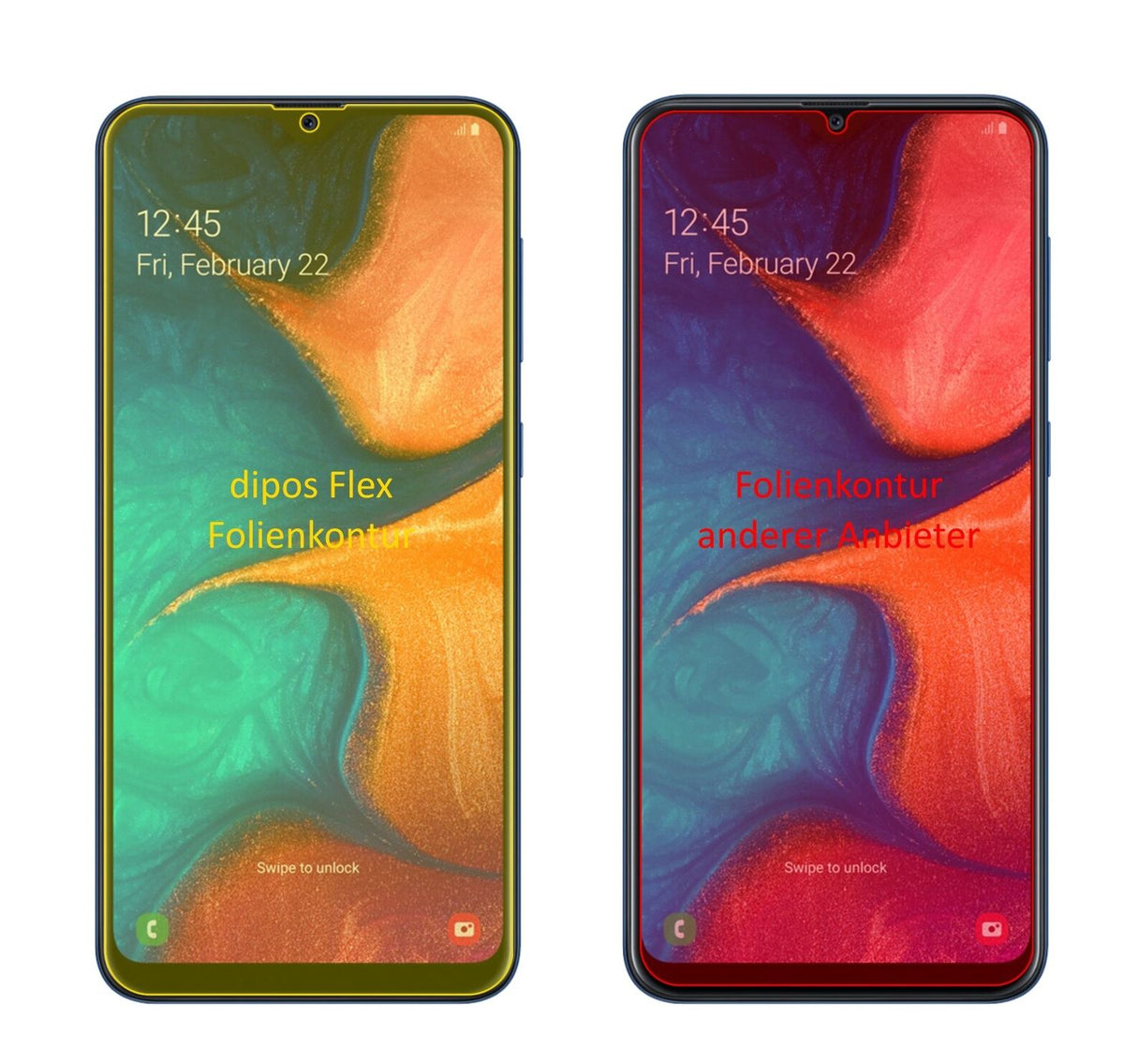 3x 3D Full Cover Schutzfolie für Samsung Galaxy A20e