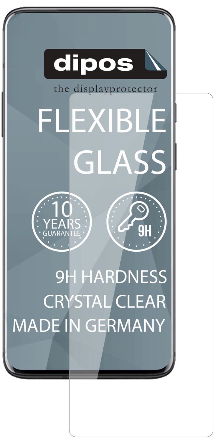 OnePlus7 Pro mit aufgebrachter dipos Flex Schutzfolie, glasklare Darstellung ohne Einschränkungen