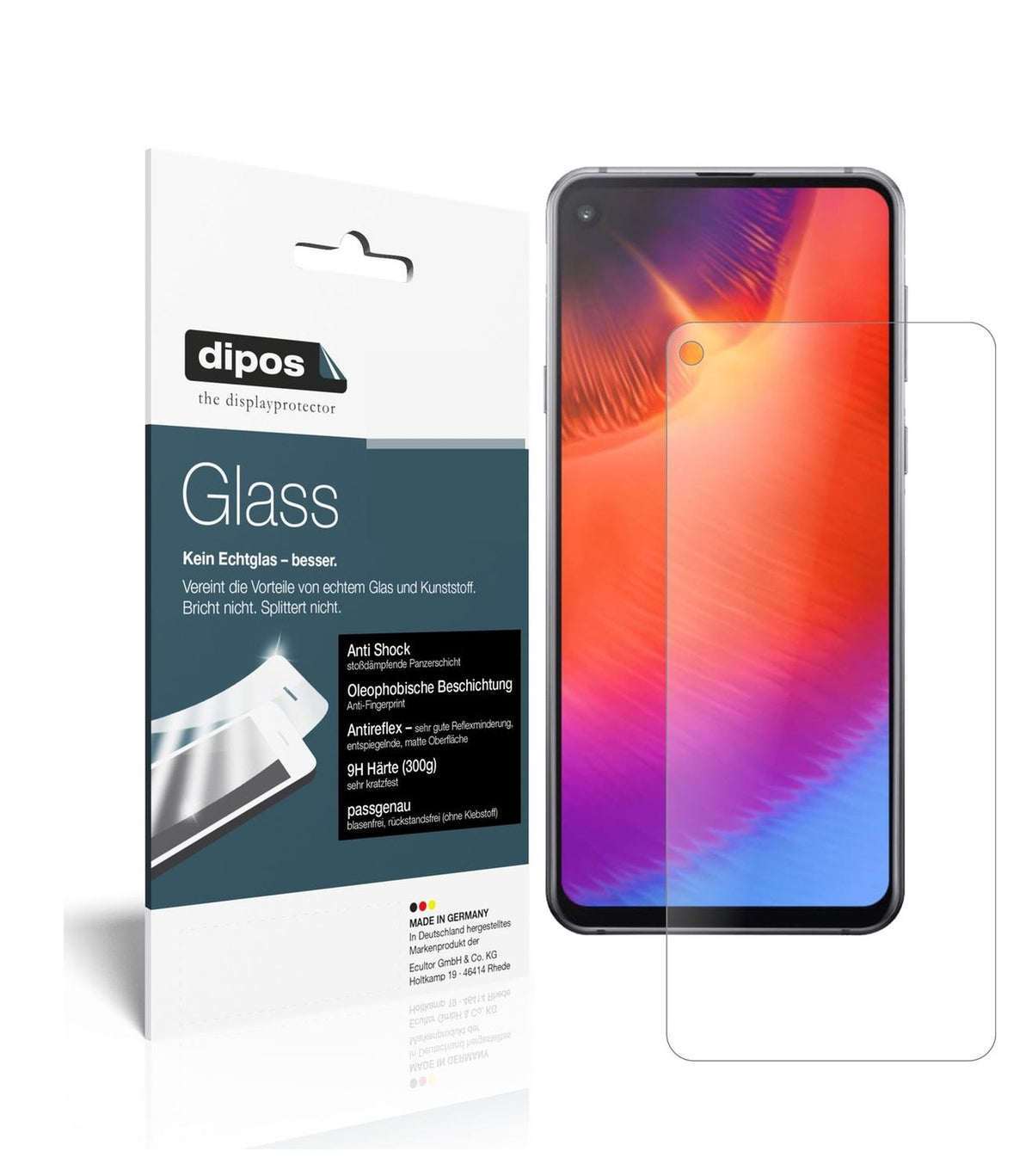 Matte Displayschutzfolie von dipos passend für Samsung Galaxy A60, 9H kratzfest und blasenfrei montiert