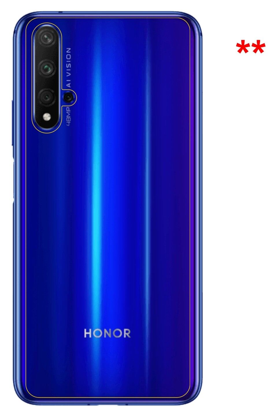 dipos Displayschutz für Honor 20 Rückseite, mattierte Oberfläche, robuste Festigkeit und perfekte Passform