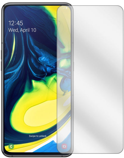 SamsungGalaxy A80 mit aufgebrachter dipos Displayschutzfolie, glasklare Darstellung ohne Einschränkungen